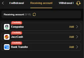 PKR98 Game wallet and payment options