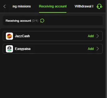 VK999 Game wallet and payment section