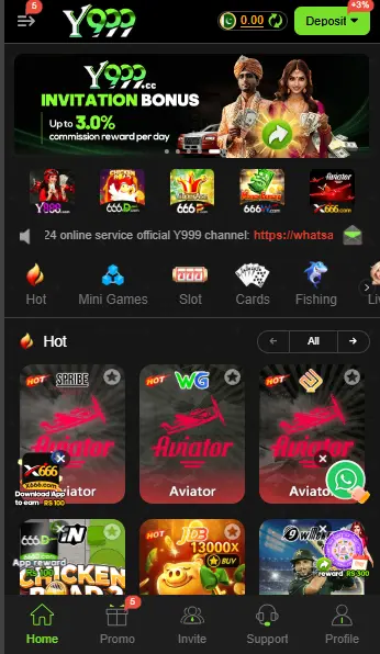 Y999 Game account dashboard and wallet
